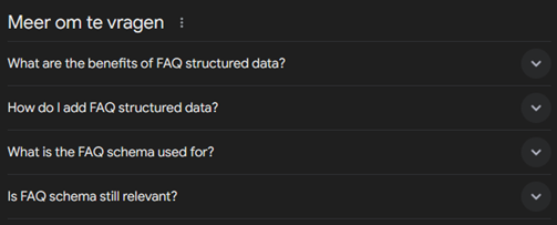 FAQ zoekresultaat verrijkt met Structured data